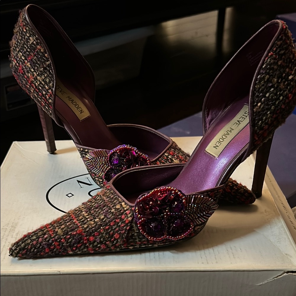 Steve Madden Purple Glitter Heels